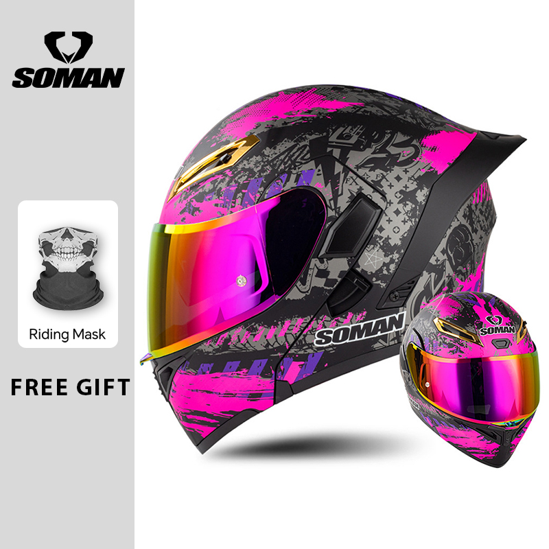 Unisex DOT Approved Dual Visor - Dual Visor Motorcycle Racing Helmet review and price