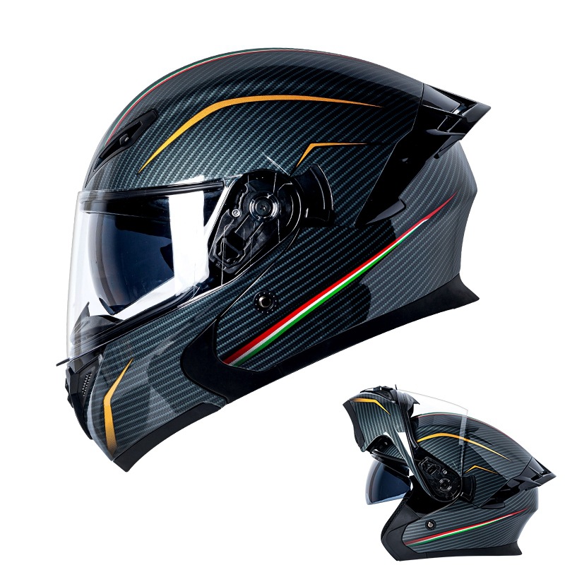 Certified Modular Flip Up Moto - Dual Visor Motorcycle Racing Helmet review and price